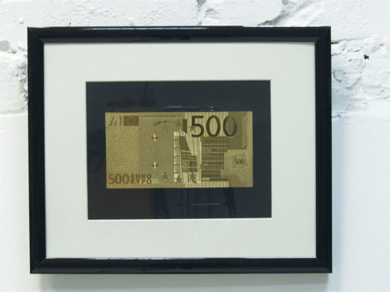 Picture of Позолоченная банкнота в рамке 500 евро