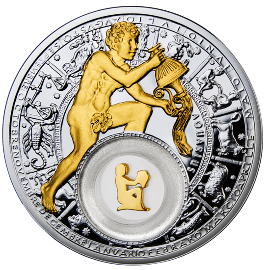 Picture of Водолій - срібна монета з позолоченим елементом