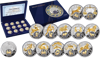 Picture of Набор 12 серебряных монет «Зодиак» с позолотой и вставками