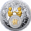 Picture of Близнецы - серебряная монета с позолоченным элементом