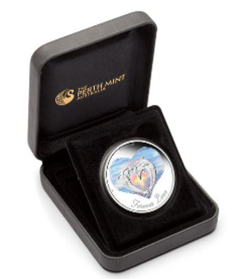 Picture of Серебряная монета "Любовь навсегда. Дельфины"