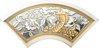 Picture of Позолочена Срібна Монета "Рік Змії" у формі віяла