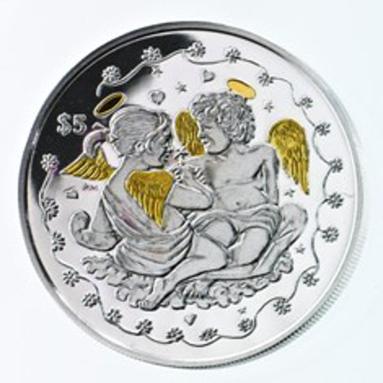 Picture of Позолоченная Серебряная монета "Ангелы любви"
