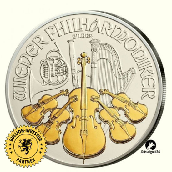 Picture of Срібна монета з позолотою "Віденська філармонія"