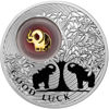 Picture of Срібна монета СЛОНИК 2012 серії «Монети на щастя» c елементом покритим 24К золотом "GOOD LUCK"