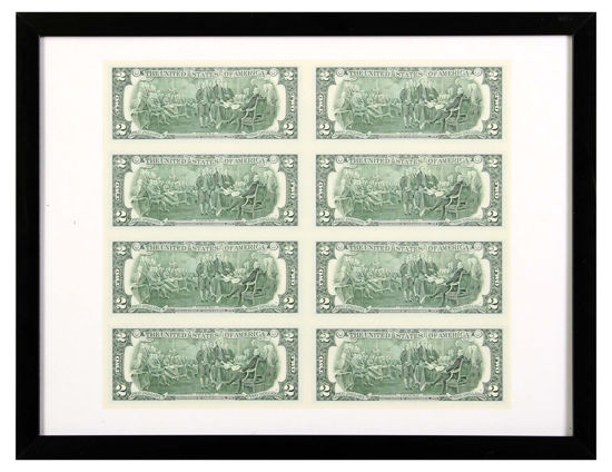 Picture of Банкнота в рамке два доллара (8шт на листе)