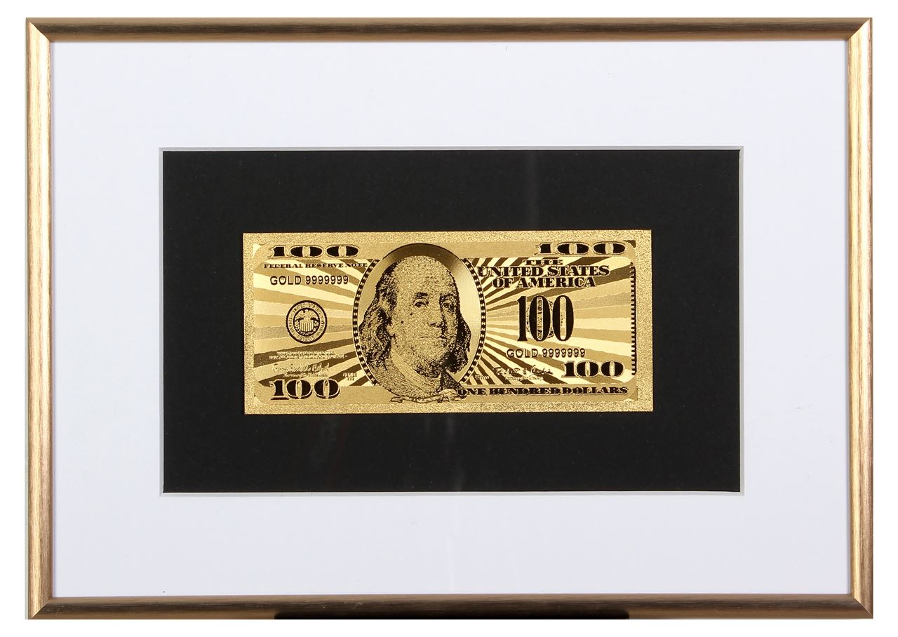 999 долларов в рублях. 100 Долларов Золотая банкнота. Золотые 100 долларов. Золотая купюра доллара в рамке. Золотой доллар в рамке.