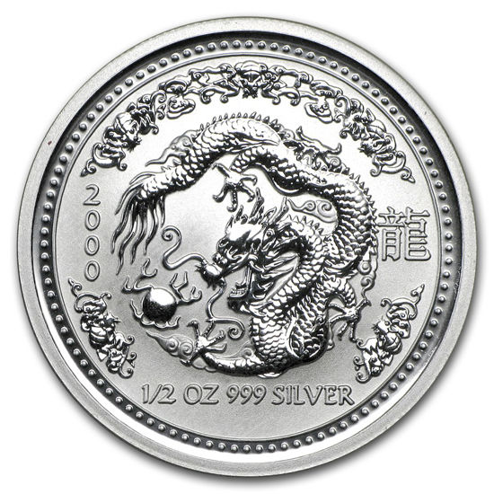 Picture of Срібна монета "Рік Дракона" Lunar 1 Series, 50 центів