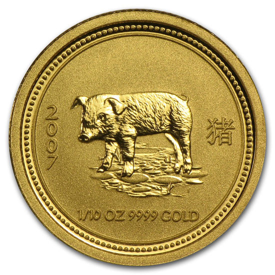 Picture of Золотая монета "Год Свиньи" Lunar 1 Series, 15 долларов. Австралия. 3,11 грамм