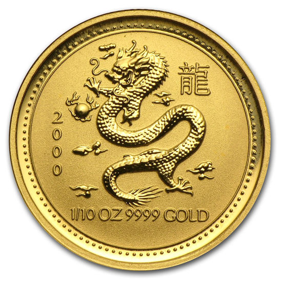 Picture of Золотая монета "Год Дракона" Lunar 1 Series, 15 долларов. Австралия. 3,11 грамм