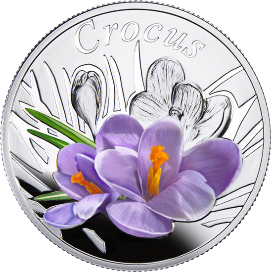 Picture of Серебряная монета «Крокус», в блистере (цветы)