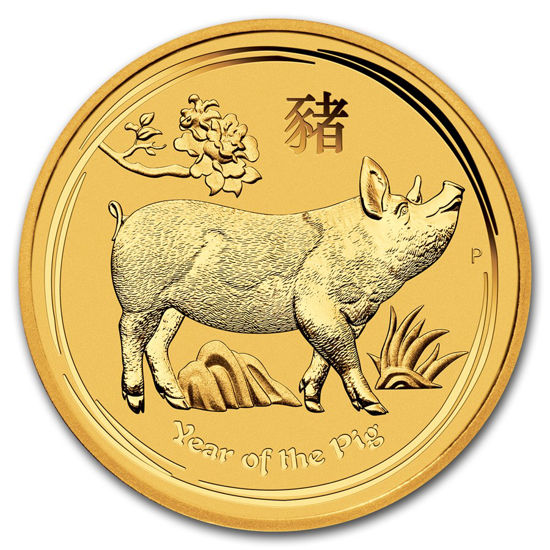 Picture of Золотая монета "Год Свиньи" Lunar II Series, 50 долларов. Австралия. 15,55 грамм