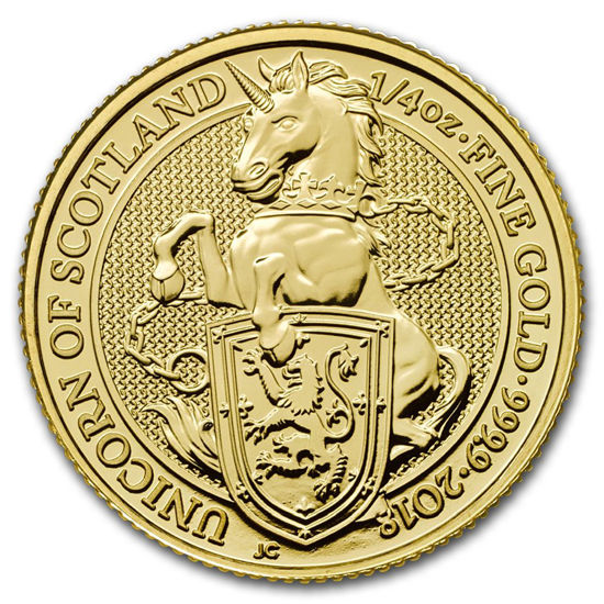 Picture of Серия Звери Королевы Золото, Единорог Шотландии 7.78 грамм, IV/X The Unicorn of Scotland , Великобритания 2018