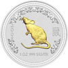 Picture of Серебряная монета "Год Крысы" Lunar 1 Series, с позолотой. 1 доллар. Австралия. 31,1 грамм