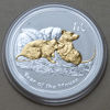 Picture of Серебряная монета "Год Крысы", с позолотой .1 доллар. Австралия. 31,1 грамм