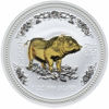 Picture of Серебряная монета "Год Свиньи" Lunar 1 Series, с позолотой 1 доллар. Австралия. 31,1 грамм
