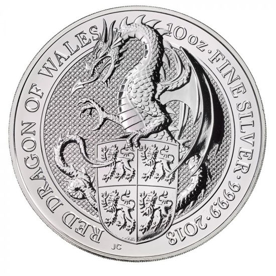 Picture of Серія Звірі Королеви Срібло, Червоний дракон Уельсу 311 грам, III/X The Red Dragon of Wales, Великобританія 2018