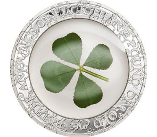 Изображение «Монета к счастью Четырехлистный клевер» "GOOD LUCK"