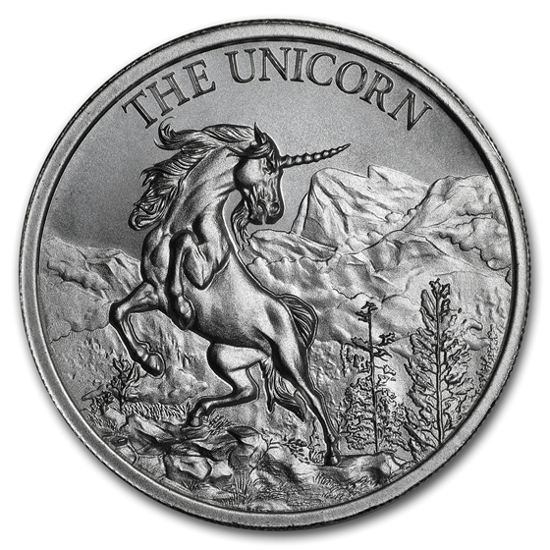 Picture of Срібний раунд "Єдиноріг - Unicorn" серія Криптозоологія 31.1 грам
