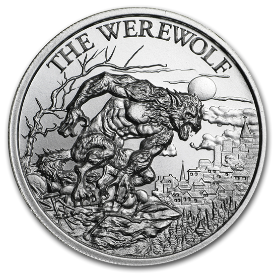 Picture of Срібний раунд "Перевертень - Werewolf" серія Криптозоологія 31.1 грам