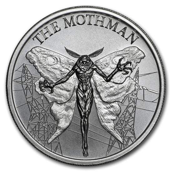 Picture of Срібний раунд "Мотхман - Mothman" серія Криптозоологія 31.1 грам