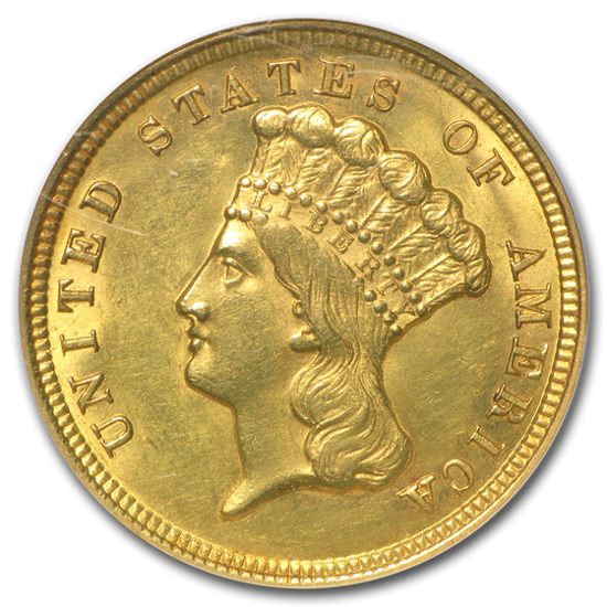 Picture of Золото с изображением принцессы 3$ U.S. GOLD (PRINCESS 1854 - 1889)
