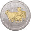 Picture of Серебряная монета "Год Козы",  с позолотой 1 доллар. Австралия. 31,1 грамм