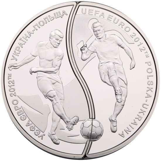 Picture of "УЕФА . ЕВРО ФУТБОЛ 2012.  Украина - Польша" (набор из двух монет которые складываются в круг диаметром 50мм)