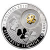 Picture of Серебряная монета ЧЕТЫРЕХЛИСТНЫЙ КЛЕВЕР серии «Монеты на счастье» "GOOD LUCK" серебряным элементом  покрытым 24-каратным золотом.