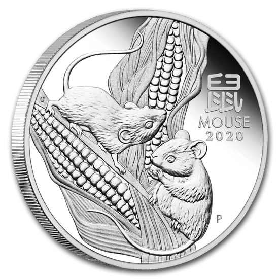 Picture of Cеребряная монета Австралии "Lunar III - Год Крысы", 31,1 грамм, 2020 г.
