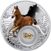 Picture of Срібна Монета "На щастя. Рік Коня зі вставкою"