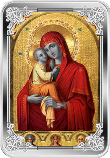 Picture of Срібна монета «Ікона Почаївської Божої матері» в футлярі