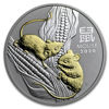 Picture of Cеребряная монета Австралии  с позолотой "Lunar III - Год Крысы", 31,1 грамм, 2020 г.