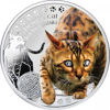 Picture of Серебряная монета "Бенгальская кошка" серия Лучшие друзья человека - кошки