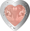 Picture of Монета в виде сердца  " Празднование любви - Лебеди "