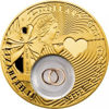 Picture of Свадебная монета "Счастья и Любви" 28,28 грамм, серебро с позолотой