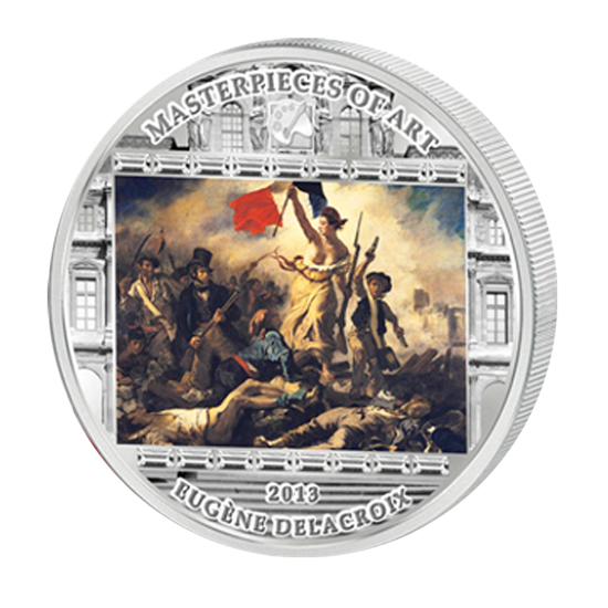 Picture of Срібна монета "Свобода, що веде народ - Делакруа" серії Шедеври мистецтва 2013 рік 20$ Острова Кука