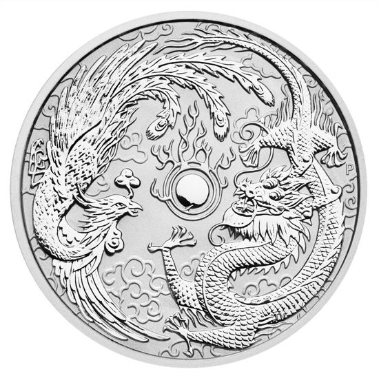 Picture of Серебряная монета  "Дракон и Феникс" 31,1 грамм, Австралия 2017