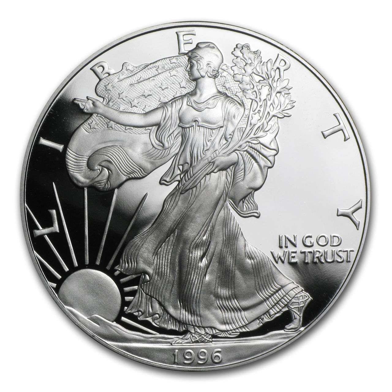 1 долар. 1 Доллар США серебро пруф. Доллар США 1996 серебро. Silver 1996. American Silver Eagle без года выпуска.