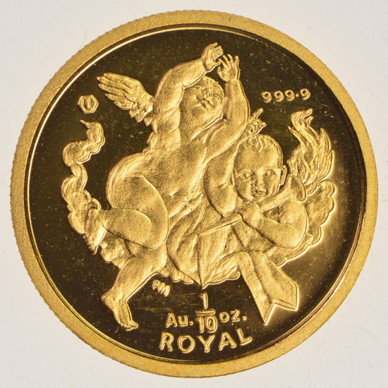 Picture of Золотая монета "Королевские Ангелы" 2001 3,11 грамм