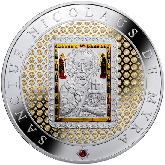 Picture of Срібна монета «Святий Миколай Чудотворець» 250 грам