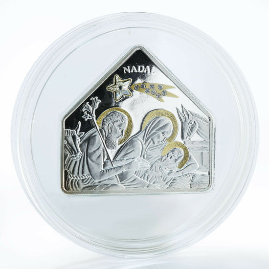 Picture of Срібна монета з кристалами Swarovski "Різдво" 25 грам