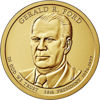 Picture of США 1 долар 2016, 38 президент Джеральд Форд (1974-1977), "Серія Президентів"