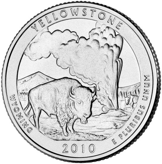 Picture of США 25 центів 2010, 2 Національний парк Єллоустонський, Штат Вайомінг, "Серія Національні парки"