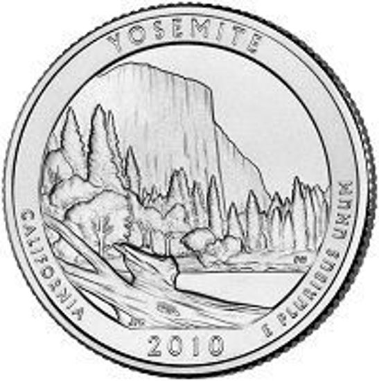 Picture of США 25 центів 2010, 3 Національний парк Йосеміті, Штат Каліфорнія, "Серія Національні парки"