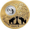 Picture of Позолочена срібна монета СЛОНИК серії «Монети на щастя» "GOOD LUCK"
