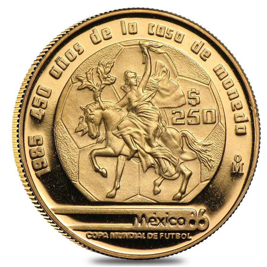 Picture of Золотая монета "Мексика – Чемпионат мира 1986"  250 песо
