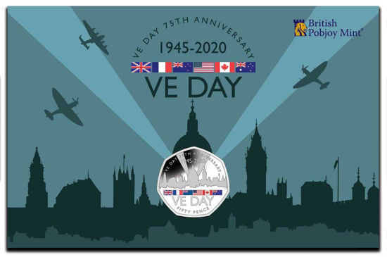 Picture of Гібралтар 50 пенсів 2020. 75 років Миру VE DAY (в блістері)