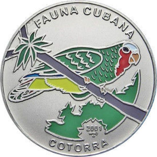 Picture of Куба 1 песо 2001, "Попугай cotorra "Серия "Фауна Карибов"
