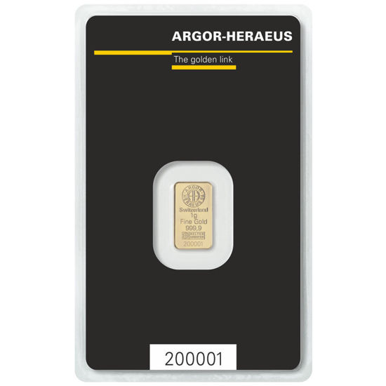 Picture of Золотий злиток 1 ГРАМ ARGOR-HERAEUS (новий)